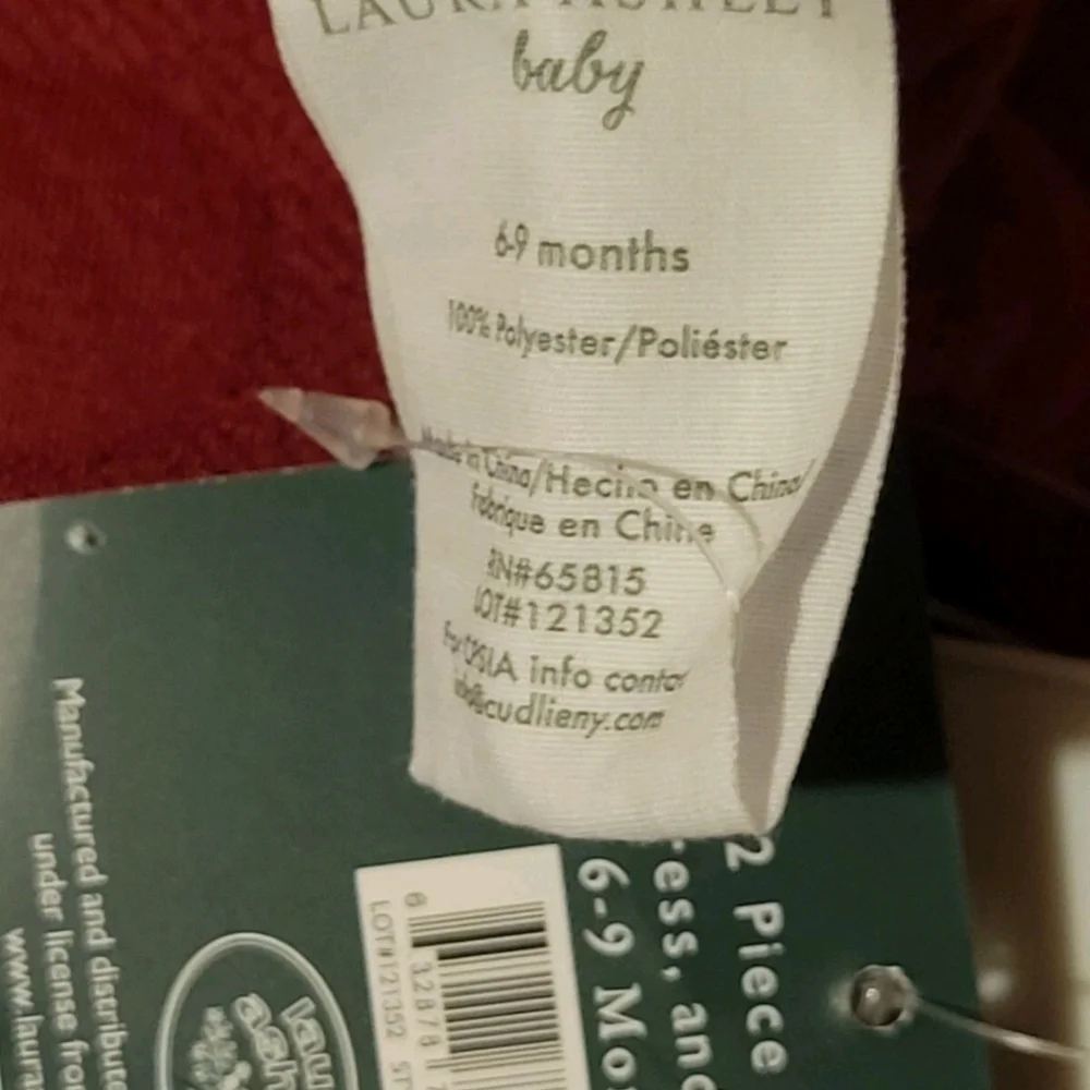 BEAUTIFUL LAURA ASHLEY L/S 2 PIECE SET DRESS, AND PANTY BOTTOM SIZE 6-9 MONTHS